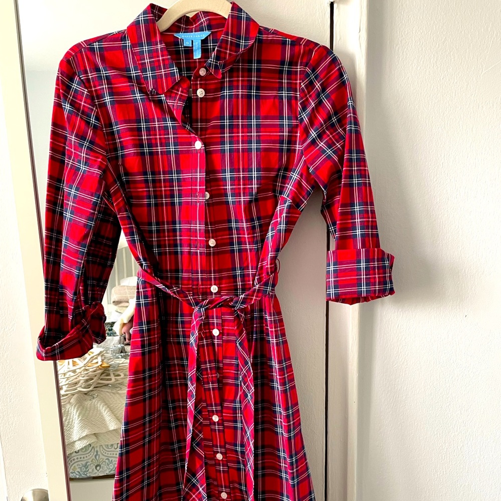 Draper James plaid shirt dress
